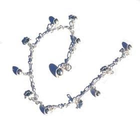 Sterling Silver 925 Chimming Balls and Bunny Anklet / Bracelet