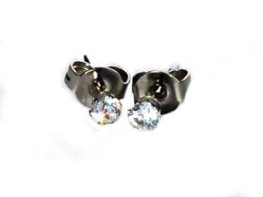 Stainless Steel 3mm CZ Cubic Zirconia Stud Earring