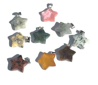 Hand carved Star Stone Pendants Sold by the piece