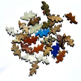 Wholesale lot of 25 Hand carved Lizard Stone Pendant - assorted Stones