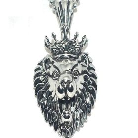 316L Stainless Steel Detailed King Lion Pendant