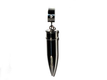 316L Stainless Steel  Silver Bullet Pendant