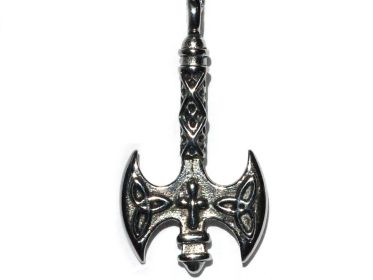 Stainless Steel Celtic Trinity Irish Battle Axe Cross Pendant