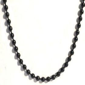 Black Stainless Steel 18 Inch 2mm Ball Link Neck Chain Necklace