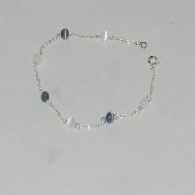 Sterling Silver Bracelets with  assorted colors Cats Eye beads