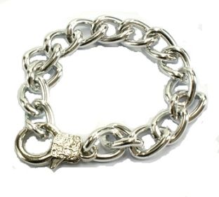 Silver Color 8 Inch Chain Link bracelet 13mm wide