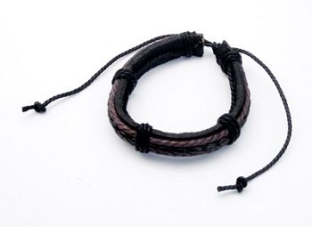 Coconut Brown Leather Adjustable Bracelet