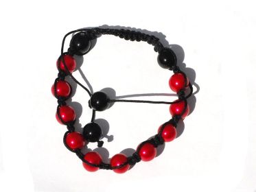 Tranquility Friendship bracelet with Red Glass Pearl Beads