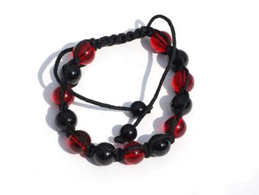 Tranquility Friendship bracelet with Red and Black Glass Beads