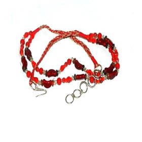 Glass Bead 2 Strand Belt with Crescent Moon