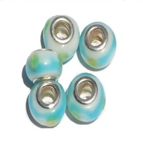 Lampwork European Beads 5mm Hole Silver Plated Core