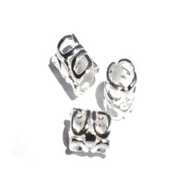 Sterling Silver European Tube Bead 5mm hole -  8.5x6.5mm