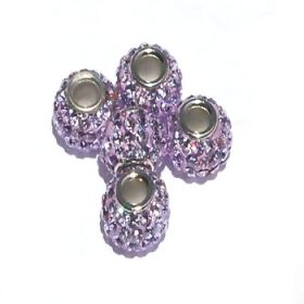 Swarovski Crystal Bead Lilac Color Sterling Silver Core 3mm hole