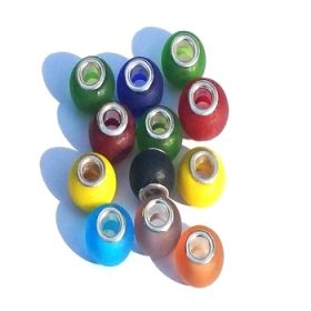 Handmade  Lampwork European Beads 5mm Hole Silver Plated Core