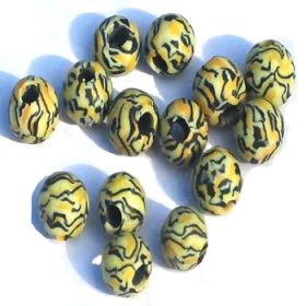 Animal Print Bead 9 mm long with 3.5mm hole