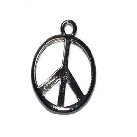 Light Black Peace Symbol Charm Pendant