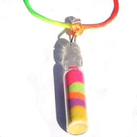 Colorful Sand Bottle on Multi Colored Necklace