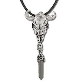 Spirit Wind LongHorn Steer Skull with Fantasy Point Drop Necklace
