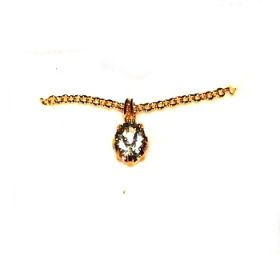 Gold Tone Neck Chain with Rhinestone Pendant