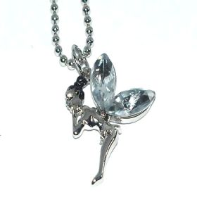 Clear Faceted Beaded Wing Fairy Neck Chain