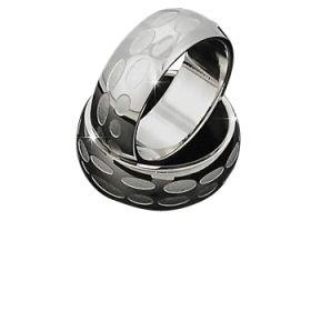 Men's 316L Polished Stainless Steel etched 9 mm Band Ring