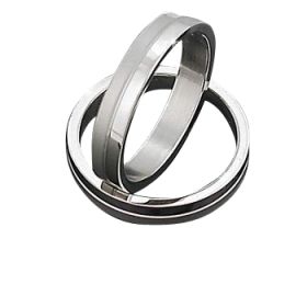 Stainless Steel 4 mm 1/2 of ring polished 1/2 matte Band Ring