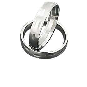 Men's 316L Stainless Steel  Engraved Rounded 5 mm Band Ring