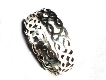 Sterling Silver Celtic Double Loop  Knot Band Ring