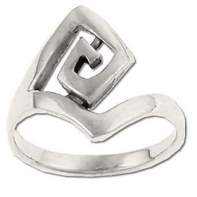 Sterling Silver Diamond Modern Spiral Ring