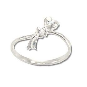 Sterling Silver Heart and Bow Ring