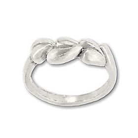 925  Sterling Silver Triple Floating Hearts Ring