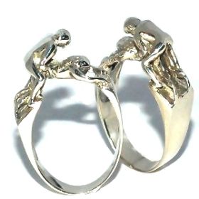 Sterling Silver Kama Sutra Doggy Style Ring