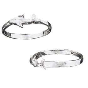 Sterling Silver Dolphin Swimming Ring