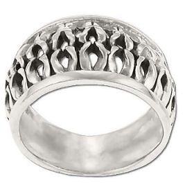 Sterling Silver Sweater Cable Knit Pattern Ring