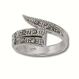 Sterling Silver 9 Genuine Marcasite Stone Tail Ring