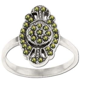 Sterling Silver Genuine Marcasite Filigree Ring