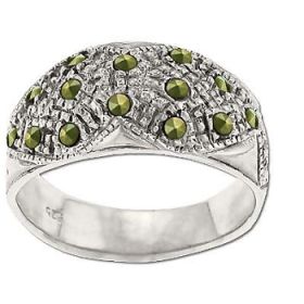 Sterling Silver Genuine 16 Marcasite Band Ring