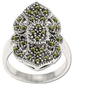 Sterling Silver Genuine 30 Marcasite Lacy Ring
