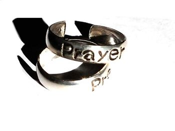 New Sterling Silver toe rings engraved with the word PRAYER