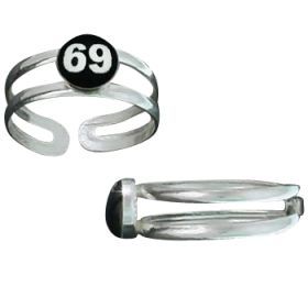 Sterling Silver Adjustable 69 Logo Toe Ring