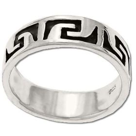 Sterling Silver Etched Tribal Rings Band
