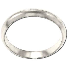 Sterling Silver Ladies 3mm Round Edge Band Ring
