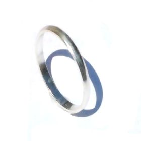 Sterling Silver Ladies Polished 2 mm Round Edge Band Ring