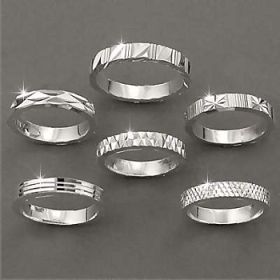 Sterling Silver Band Assorted Rings