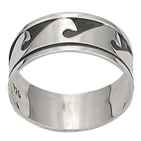 Sterling Silver Bali Wave Crests Band Ring