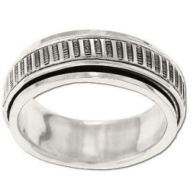 Sterling Silver Watchband Spinner Band Ring