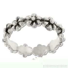 Sterling Silver Daisy Flower Fairy Crown Wreath Ring