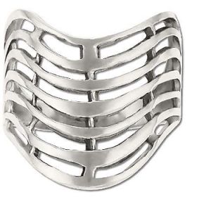 Sterling Silver Basket Shield Ring