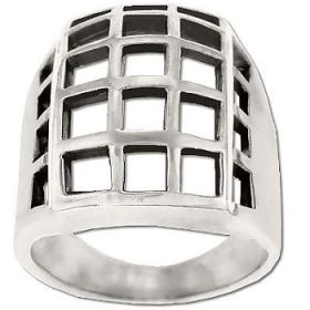 Sterling Silver Large Window Pane Ring