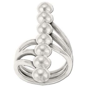 Sterling Silver 7 Conjoined Disks And Wave Wires Ring
